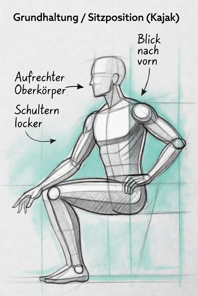 Eyes forward, relaxed shoulders.