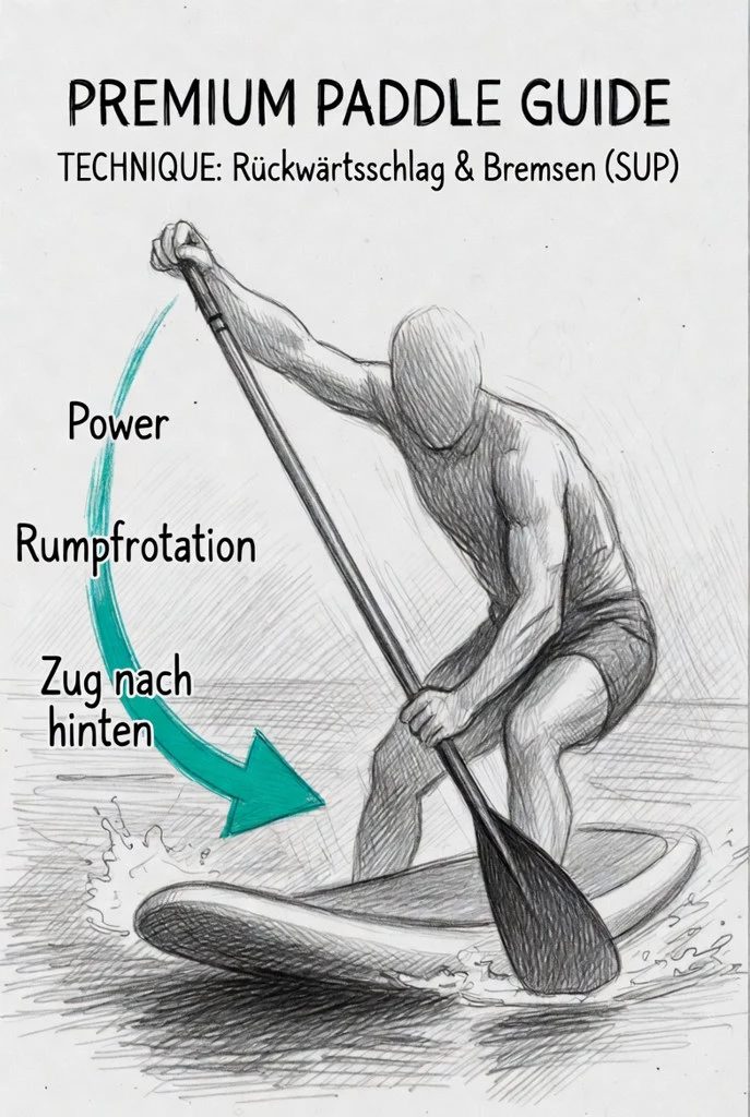 Kräftiger Zug nach vorn — Board bewegt sich zurück.